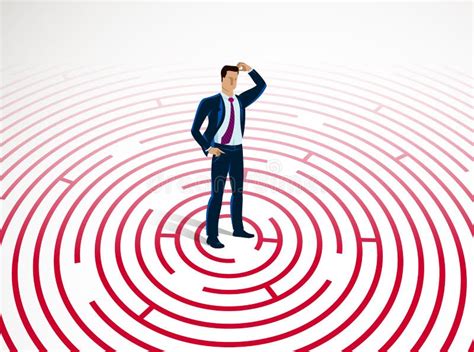 Illustrazione di un labirinto con una figura che cerca una via d'uscita