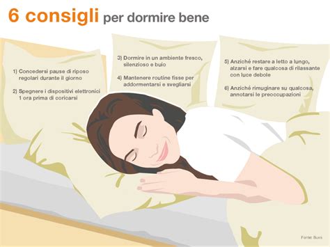 infografica con consigli per dormire meglio