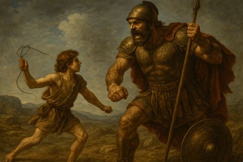 Infografica che confronta le dimensioni di Davide e Golia