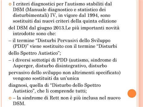 Diagramma dei criteri diagnostici per l'autismo