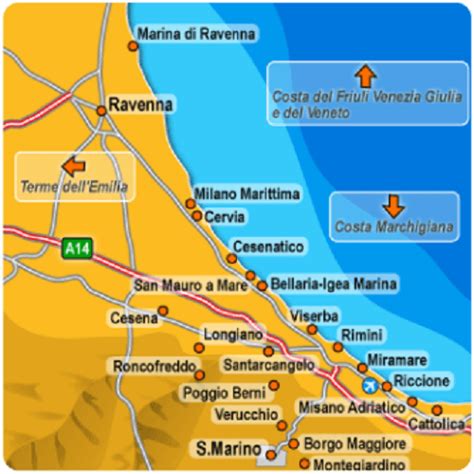 mappa della costa adriatica molisana che indica la posizione di Termoli