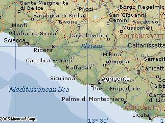 mappa della provincia di Agrigento