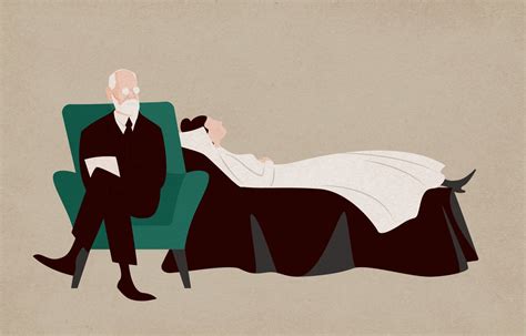 Psychoanalysis couch and abstract representation of thoughts