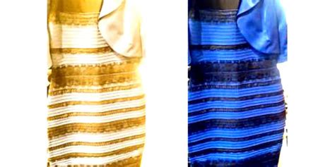 Immagine del vestito blu/nero (o bianco/oro) che evidenzia la diversa percezione dei colori