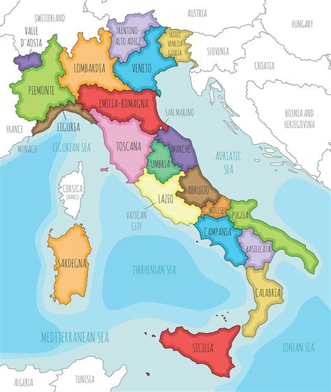 Mappa dell'Italia con evidenziate le regioni che hanno elenchi di centri accreditati per diagnosi DSA