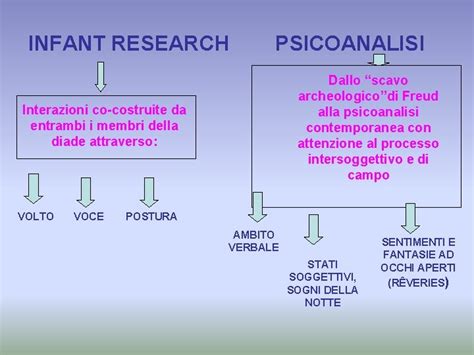 Diagramma che illustra le interconnessioni tra psicoanalisi, ricerca empirica e Infant Research
