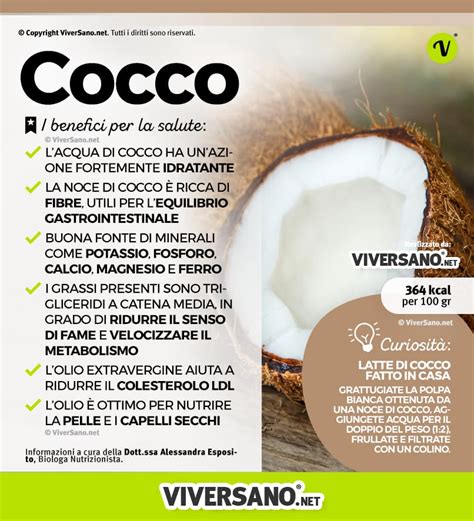 Infografica che riassume i 10 benefici dell'olio di cocco