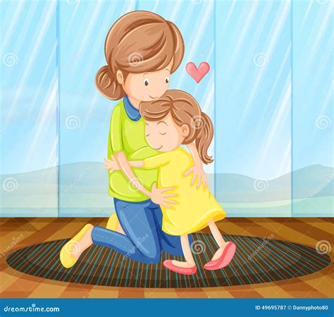 Illustrazione di una madre che abbraccia il suo bambino