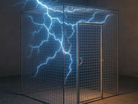 Illustrazione di una gabbia di Faraday che blocca segnali radio