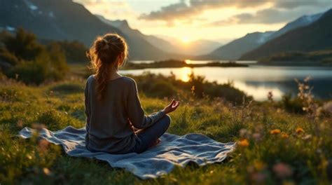 Illustrazione di una persona che pratica yoga all'aperto, a simboleggiare il benessere e il rilassamento