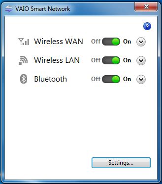 Interfaccia VAIO Smart Network