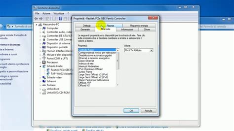 Impostazioni risparmio energetico scheda di rete