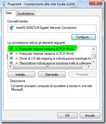 Disattivazione protocollo IPv6