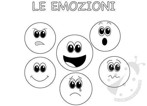 scheda con diverse faccine che esprimono emozioni