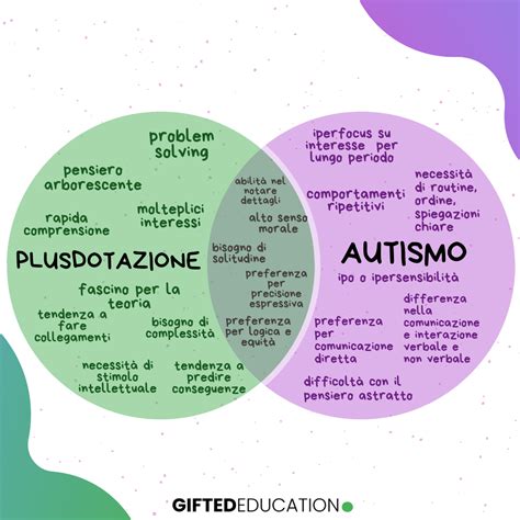 grafico che illustra le diverse aree dello spettro autistico