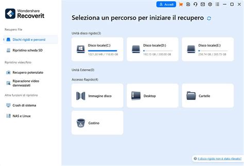 interfaccia software recupero dati