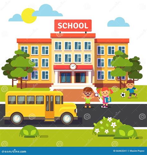 edificio scolastico con studenti