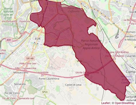 Mappa del Municipio VIII di Roma con punti di interesse