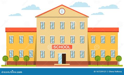 Illustrazione di un edificio scolastico moderno e accessibile