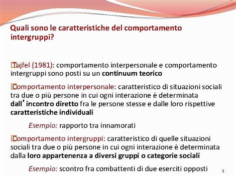 Schema che illustra il continuum tra comportamento interpersonale e intergruppi