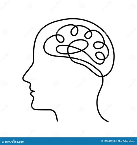 Illustrazione stilizzata di un cervello con pensieri e percezioni che emergono