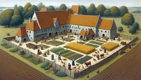 Illustrazione di una corte medievale inglese