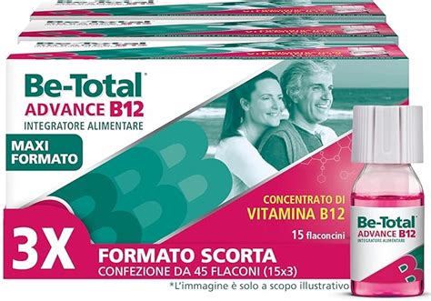 Flaconcini di integratore alimentare Be-Total Advance B12