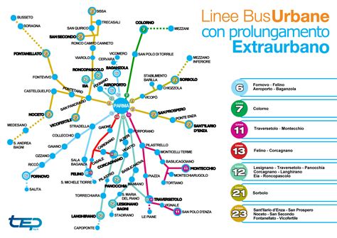Mappa stilizzata delle linee di autobus e treno nella zona di Chiavari e Tigullio