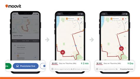 Schermata dell'app Moovit che mostra un percorso di trasporto pubblico