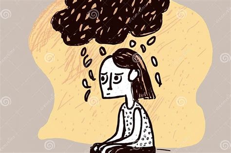 Illustrazione di una persona che si sente sopraffatta da pensieri ansiosi