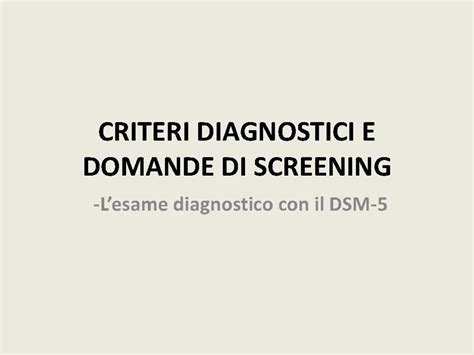 Diagramma dei criteri diagnostici del DCD