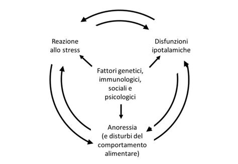 Schema che illustra le diverse complicanze mediche dell'anoressia nervosa