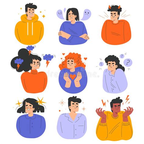 Illustrazione di studenti che esprimono diverse emozioni