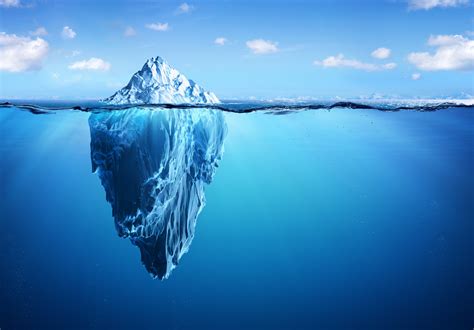 Il iceberg, con la parte visibile che rappresenta la coscienza e la parte sommersa che rappresenta l'inconscio