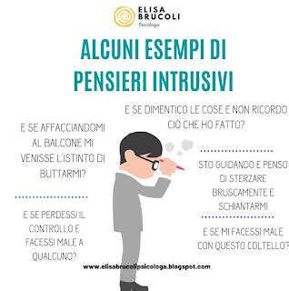 Rappresentazione grafica di pensieri intrusivi che emergono nella mente