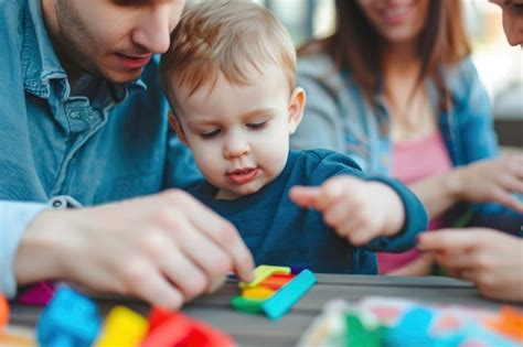 Bambino con autismo che gioca