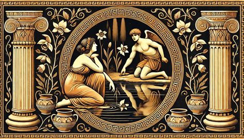 Rappresentazione artistica del mito di Eco e Narciso