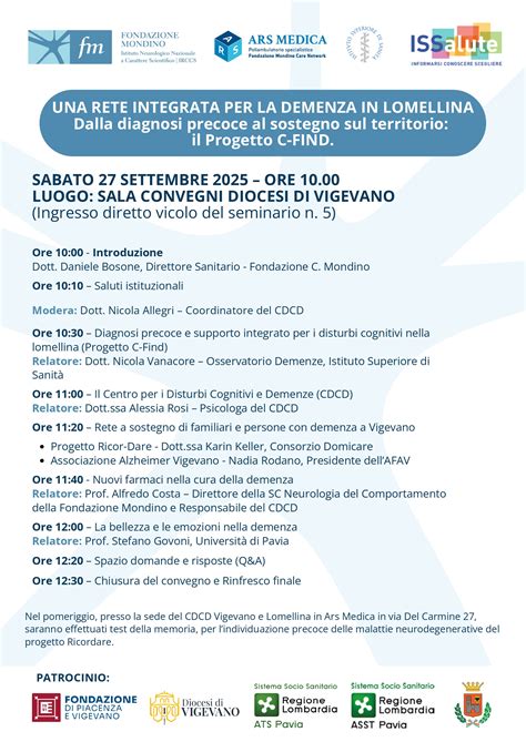 Copertina di un convegno sulle demenze