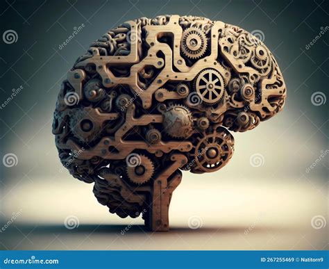 Illustrazione di un cervello stilizzato con ingranaggi e bilance della giustizia