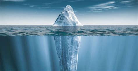 Illustrazione di un iceberg che mostra la parte conscia (piccola) e la parte inconscia (grande e sommersa)