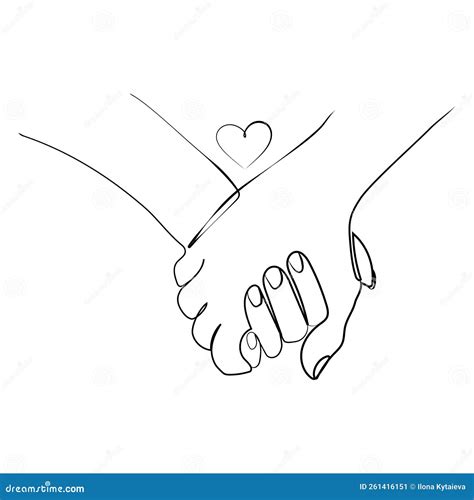 Immagine stilizzata di due persone che si tengono per mano, con cuori che le collegano