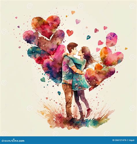 Coppia che si abbraccia con un'aura di ansia intorno