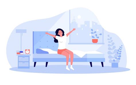 Illustrazione di una persona che lotta per alzarsi dal letto al mattino