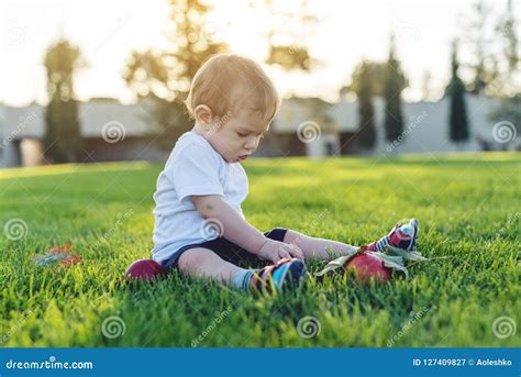 Bambino che gioca in un prato