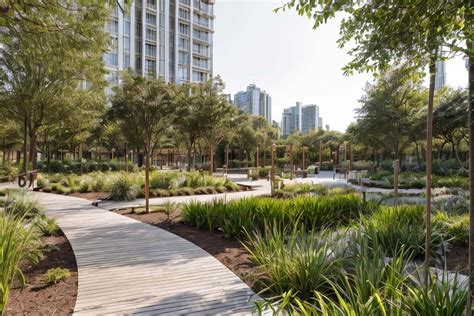 Giardino moderno con aree pavimentate e zone verdi