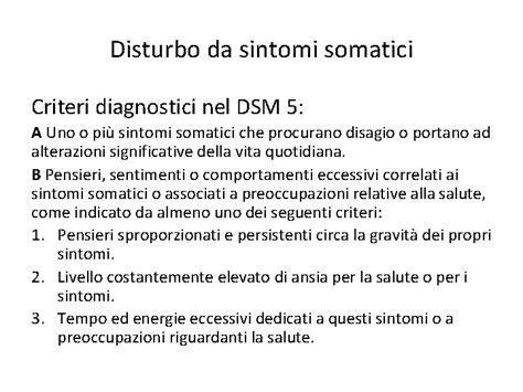 Infografica che illustra i criteri diagnostici del Disturbo da Sintomi Somatici