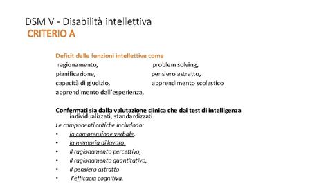 Infografica che illustra i tre criteri diagnostici del DSM-5 per la disabilità intellettiva