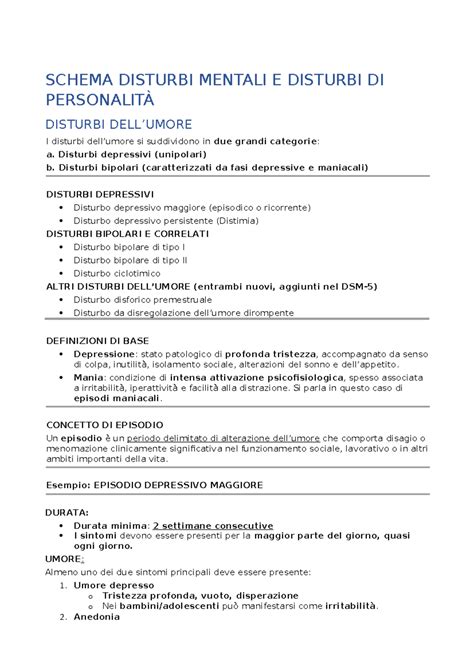 Schema dei disturbi mentali comuni