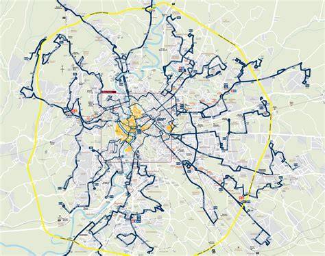 Mappa delle linee di autobus di Pisa