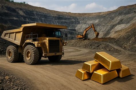Illustrazione di una miniera d'oro con simboli di fedeltà e clienti